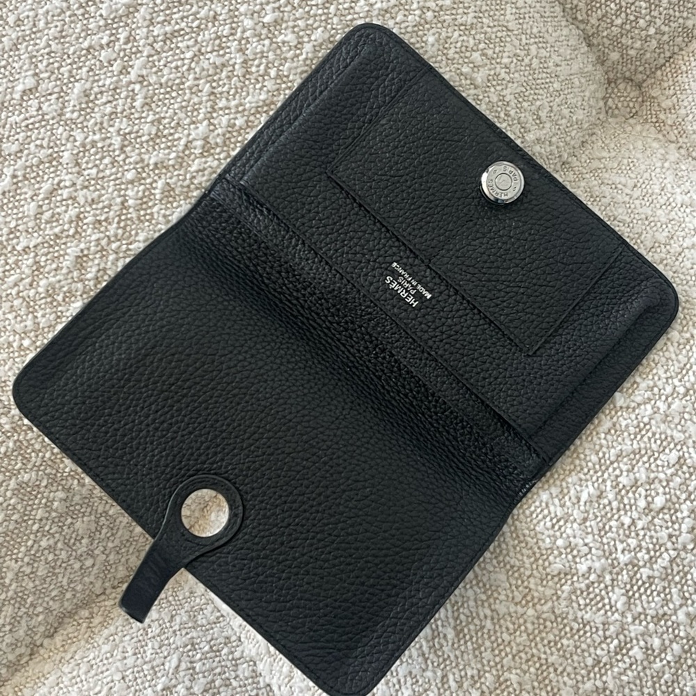 Thrifted wallet leather pebbled